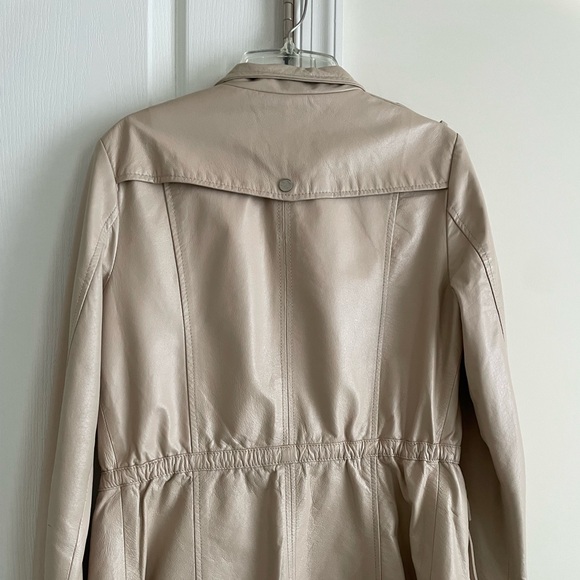 Bebe Beige Leather Jacket size Medium - Picture 4 of 4